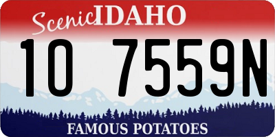 ID license plate 1O7559N