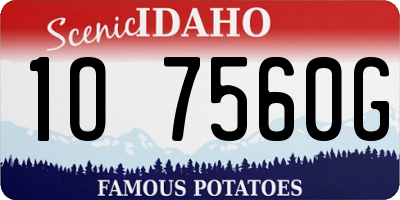 ID license plate 1O7560G