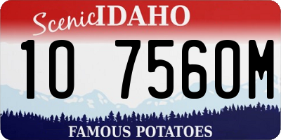 ID license plate 1O7560M