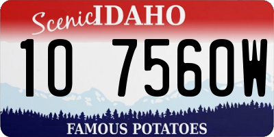 ID license plate 1O7560W