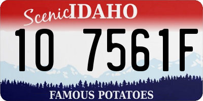 ID license plate 1O7561F