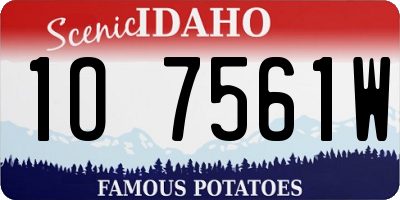 ID license plate 1O7561W