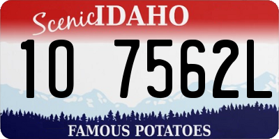 ID license plate 1O7562L