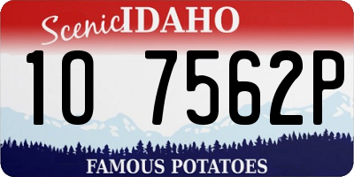 ID license plate 1O7562P