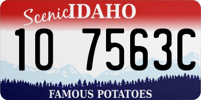 ID license plate 1O7563C