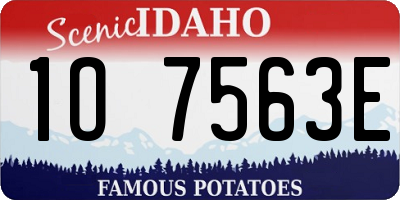 ID license plate 1O7563E