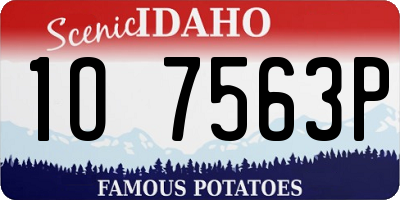 ID license plate 1O7563P