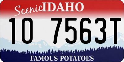 ID license plate 1O7563T