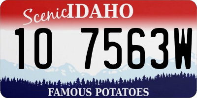 ID license plate 1O7563W