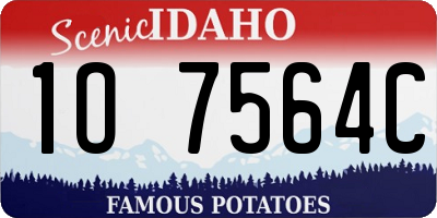 ID license plate 1O7564C