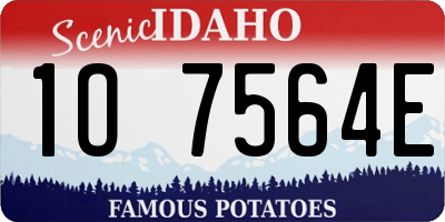 ID license plate 1O7564E