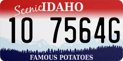 ID license plate 1O7564G