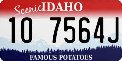 ID license plate 1O7564J