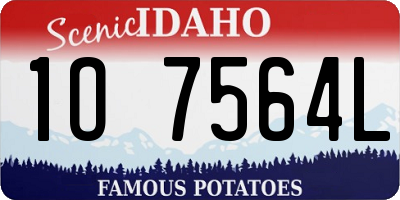 ID license plate 1O7564L