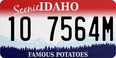 ID license plate 1O7564M