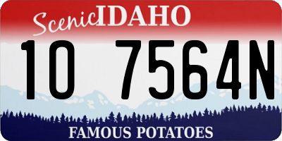 ID license plate 1O7564N