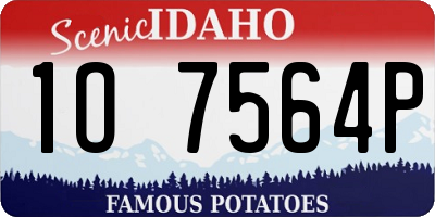 ID license plate 1O7564P