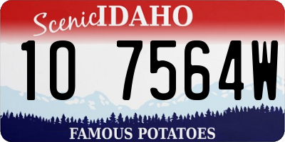 ID license plate 1O7564W