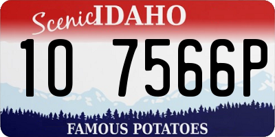 ID license plate 1O7566P