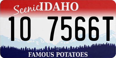 ID license plate 1O7566T