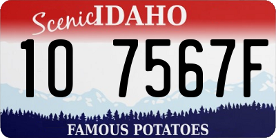 ID license plate 1O7567F