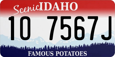 ID license plate 1O7567J