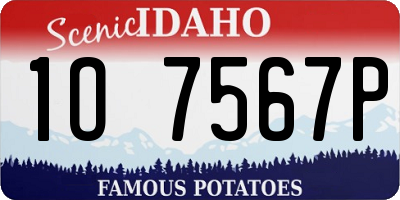 ID license plate 1O7567P