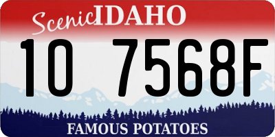 ID license plate 1O7568F