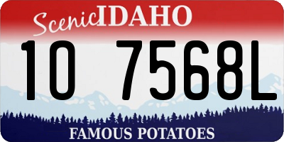 ID license plate 1O7568L