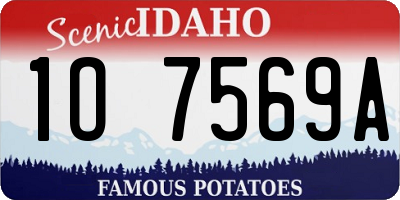 ID license plate 1O7569A