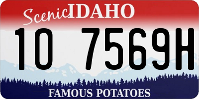 ID license plate 1O7569H