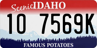 ID license plate 1O7569K