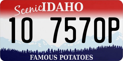 ID license plate 1O7570P