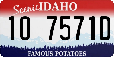 ID license plate 1O7571D