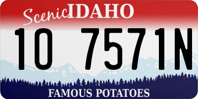 ID license plate 1O7571N
