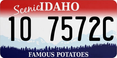 ID license plate 1O7572C