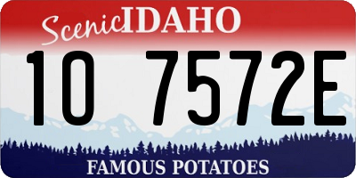 ID license plate 1O7572E