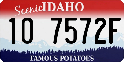 ID license plate 1O7572F