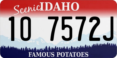 ID license plate 1O7572J