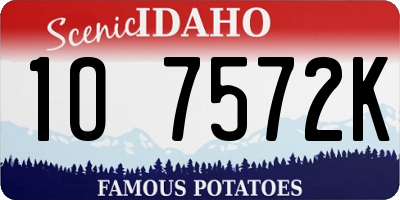 ID license plate 1O7572K