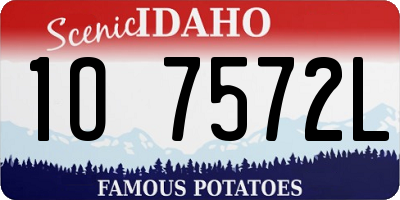 ID license plate 1O7572L