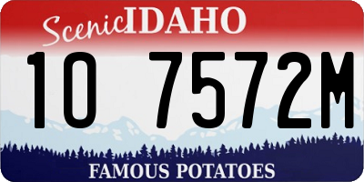 ID license plate 1O7572M