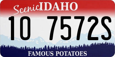 ID license plate 1O7572S