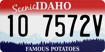 ID license plate 1O7572V