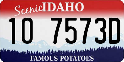 ID license plate 1O7573D