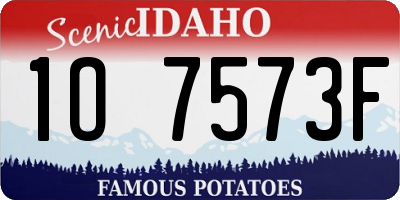 ID license plate 1O7573F