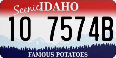 ID license plate 1O7574B