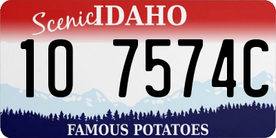 ID license plate 1O7574C