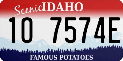 ID license plate 1O7574E