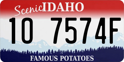 ID license plate 1O7574F